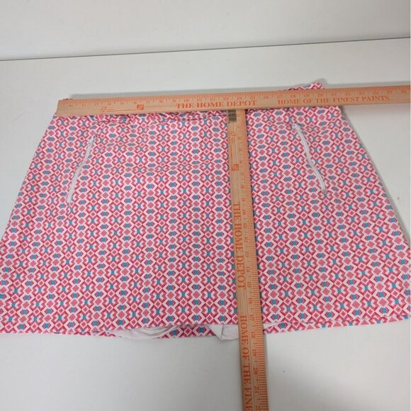 Ruby Rd Geometric Patterned Skort Womens Size 22W Pink Pockets Stretch Pull On - Picture 7 of 9